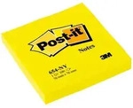 3M Post-it Notes 654NGE, 76mm x 76 mm, neongelb, 1 Block &agrave; 100 Blatt