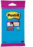 3M Post-it Super Sticky Notes 6844LNB, 102 mm x 152 mm, blau, 1 Block &agrave; 45 Blatt