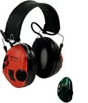 3M PELTOR SportTac, 26 dB, Schwarz/Rot Kapseln, Faltbarer Kopfb&uuml;gel, STAC-RD