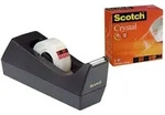 3M Scotch Tischabroller 83980, 6,5 x 7 x 15 cm, schwarz, 1 Abroller, 1 Rolle
