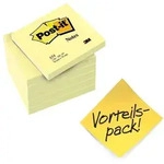 3M Post-it Notes 654Y6, 76 mm x 76 mm, gelb, 6 Bl&ouml;cke &agrave; 100 Blatt