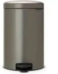 Brabantia 114045 Treteimer NewIcon mit Inneneimer aus Kunststoff, Stahl, Platinum /