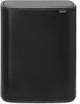 Brabantia BO Touch Bin mit Inneneimer aus Kunststoff, Stahl, Matt Schwarz, 60 Liter,
