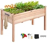 VEVOR Hochbeet Holz Pflanzk&uuml;bel mit Ablage Blumenkasten 100kg Tragf&auml;higkeit...