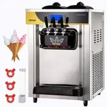 VEVOR Kommerzielle Softeismaschine 22-30 L/h Profi-Eismaschine mit LCD-Display, 3