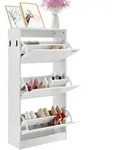 VEVOR Schuhschrank Schmal, Schuhregal Wei&szlig;, 600 x 237 x 1200 mm Schuhkipper mit 3
