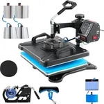 VEVOR 10 in 1 Hitzepresse 38 x 30 cm Transferpresse Schwarz Hei&szlig;presse...