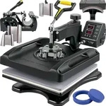VEVOR 1200 W Hitzepresse 8 in 1 T-Shirtpresse 38 x 38 cm Schwarz Transferpresse