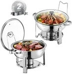 VEVOR Chafing Dish Buffet Speisenw&auml;rmer mit 2 Beh&auml;ltern in voller Gr&ouml;&szlig;e (4,7 L
