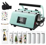 VEVOR Tumbler-Hitzepresse und Sublimationsbecher, Tumbler-Presse-Set mit 8 Stk. 567 g
