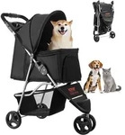 VEVOR Hundewagen, Tragkraft 16 kg, faltbarer Tierbuggy, Katzenwagen mit 3...