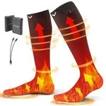 VEVOR Beheizte Socken Unisex, 5000 mAh Akkubetrieben, Wiederaufladbare Heizsocken mit