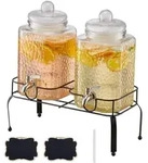 VEVOR Getr&auml;nkespender (2 x 5,5 L) f&uuml;r Partys Saftspender (aus Glas) mit