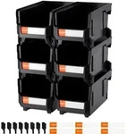 VEVOR Stapelboxen, 377 x 215 x 180 mm (6er-Pack), Lagerboxen, Sichtlagerboxen,