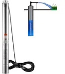 VEVOR Tiefbrunnen-Tauchpumpe, 1100 W, 230 V, 50 Hz, 7,1 m3/h max. Durchfluss,...