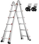 VEVOR Teleskopleiter mit A-Rahmen, 6230 mm kompakte Aluminium-Ausziehleiter,