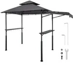 VEVOR Grillpavillon, 2430x1500x500mm, Grill&uuml;berdachung Au&szlig;engrill, 2-stufige