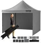 VEVOR Pavillon 304,8x304,8x320cm Gartenzelt 500D PU-Silber-Gewebe Faltpavillon