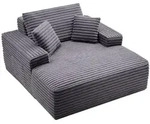 VEVOR Chaiselongue Relaxliege 124 cm, gepolstertes Schlafsofa mit Dekokissen &