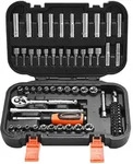 VEVOR Steckschl&uuml;sselsatz Ratschensatz 70-tlg. 6,4-mm-Antrieb, SAE und metrisch, tief