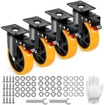 VEVOR M&ouml;belrollen 4er-Set Lenkrollen PVC &phi;127mm Laufrollen 816kg...