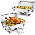VEVOR rechteckiger Chafing Dish Set 8,5 L Speisenw&auml;rmer (2 Stk.) Buffet