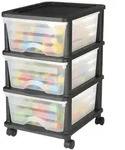 VEVOR Schubladenwagen Schubladenschrank mit 3 Schubladen (17 L / per), rollbarer