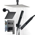 VEVOR Duschsystem-Set inkl. 10 Zoll Regenduschsystem / 6 Zoll Wandmontagekopf / 2 in