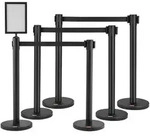 VEVOR Personenleitsystem Absperrband Absperrst&auml;nder 6-teilig, 2 m x 48 mm...