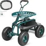 VEVOR Rollsitz Werkstattwagen aus Stahl bis 136kg belastbar Gartenwagen mit 25cm