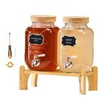 VEVOR Getr&auml;nkespender (2 x 3,8 L) f&uuml;r Partys Saftspender (aus Glas) mit
