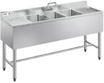 VEVOR Sp&uuml;lbecken mit 3 Becken & 2 Abtropffl&auml;chen & Spritzschutz, K&uuml;chensp&uuml;le