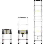 VEVOR Teleskopleiter, 2,6 m lange, Ausziehleiter aus Alu,klappbare Leiter mit