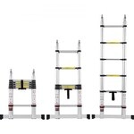 VEVOR Teleskopleiter, 1,85-3,79m A-f&ouml;rmige Aluminium-Ausziehleiter, leichte,
