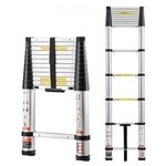 VEVOR Teleskopleiter 3740 mm, Aluminium-Klappleiter mit Einhand-Einzug,