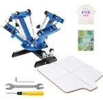 VEVOR Siebdruckpresse T-Shirt Siebdruckmaschine 1 Farben + 1 Station,...
