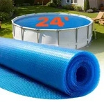 VEVOR Pool Solarabdeckplane rund &phi;7315 mm, Solarfolie, 0,4 mm-Pool-Solardecke mit