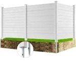 VEVOR 3xPaneele Gartenzaun 122x122cm Sichtschutzzaun PVC und verzinktes