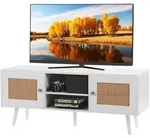 VEVOR Rattan-TV-St&auml;nder, Fernsehschrank Boho-TV-Schrank f&uuml;r 140 cm Fernseher,