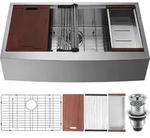 VEVOR Bauernhaus-K&uuml;chensp&uuml;le, Einbausp&uuml;le 304-Edelstahl, Eingebauter...