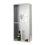 VEVOR Duschnische, 10,16x33,02x63,5 cm, doppellagige Wandnische mit ausgeh&ouml;hlter