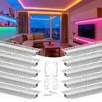 VEVOR LED Profil 10er-Pack 2 m, Eloxierte Trockenbauprofil mit Milchiger...