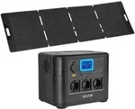 VEVOE Tragbare Powerstation, mit 200-W-Solarpanel, 1200-W-Solargenerator,