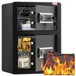 VEVOR Safe Tresor mit feuerfester Geldtasche, Doppelt&uuml;ren-Safe 3,5 Kubikfu&szlig;, 2