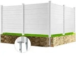 VEVOR 4xPaneele Gartenzaun 122x122cm Sichtschutzzaun PVC und verzinktes