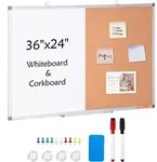 VEVOR 36" x 24" Whiteboard & Korktafel-Kombination mit Aluminiumrahmen &ndash; 2-in-1