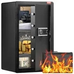 VEVOR Safe Tresor mit feuerfester Geldtasche, Einzelt&uuml;r-Safe 113 L, 2...