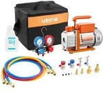 VEVOR Vakuumpumpe mit Manometer, 3,5 CFM 99 L/min, 180 W 1-stufige