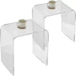 VEVOR 2 Stk. Beistelltisch 415 x 305 x 460 mm, U-f&ouml;rmiger Acryltisch...