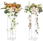 VEVOR 2er-Set Blumenhocker Eckig 20x20x80cm Blumenst&auml;nder Acryl Beistelltisch...